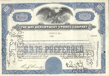 old vintage 1948 MAY DEPARTMENT STORE stock certificate