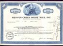 old vintage 1968 BEAVER CREEK Stock Certificate