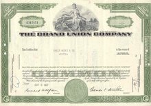 GRAND UNION STOCK CERTIFICATE 1967