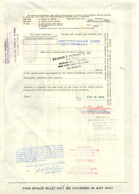 old vintage 1968 BEAVER CREEK Stock Certificate