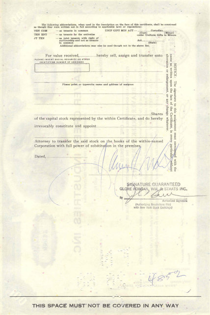 old vintage 1968 BEAVER CREEK Stock Certificate