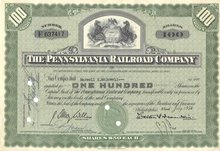 old vintage 1954 PENNSYLVANIA RAILROAD stock certificate