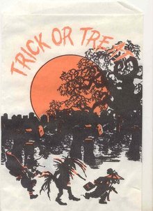 old vintage 1960s WITCHES TRICK OR TREAT HALLOWEEN bag