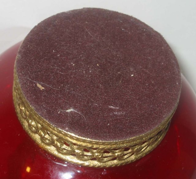 old vintage 1950s Red Glass Vase Globe Beads