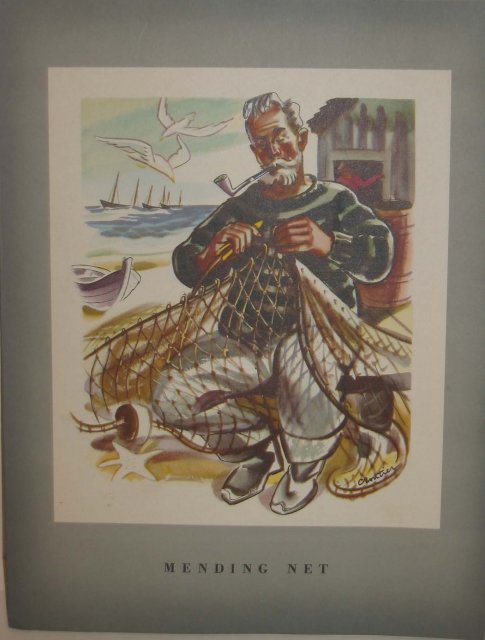 Canada Steamship Fisherman Mending Net Menu