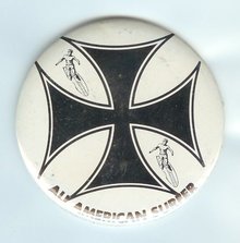 old vintage 1960s All American Surfer Pinback
