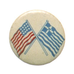 old vintage 1910 USA GREECE pinback button pin