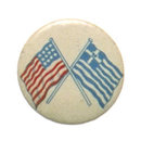 old vintage 1910 USA GREECE pinback button pin