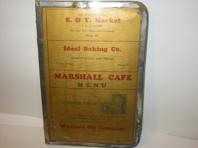 MARSHALL CAFE DINER MENU