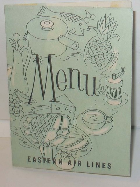 Eastern Airlines Menu Vintage