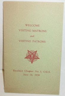 old vintage EXCELSIOR CHAPTER 1939 menu