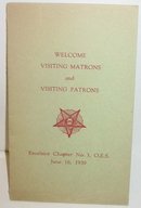 old vintage EXCELSIOR CHAPTER 1939 menu