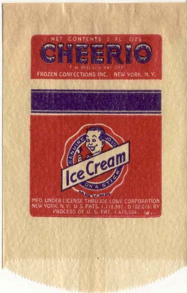 Joe Lowe Cheerio Ice Cream Bag