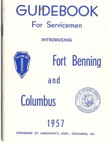 old vintage 1957 FORT BENNING Serviceman Booklet