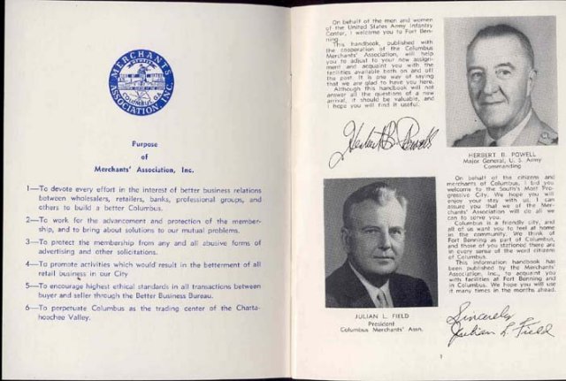 old vintage 1957 FORT BENNING Serviceman Booklet