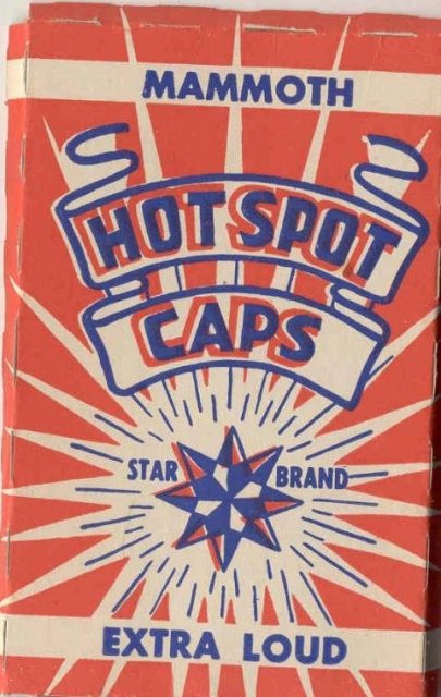 old vintage Mammoth Hot Spot Caps in Box