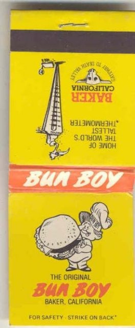 old vintage Bun Boy Hamburger matchbook