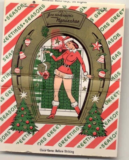 Joe Brown's Horseshoe Club Vegas Matchbook ~ Sexy pinup girl