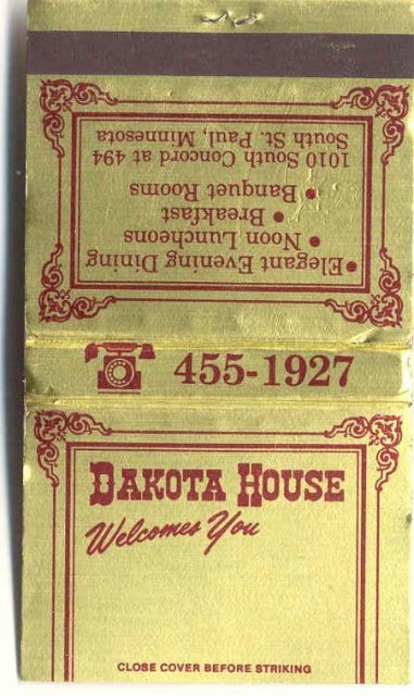 vintage DAKOTA HOUSE metallic matchbook