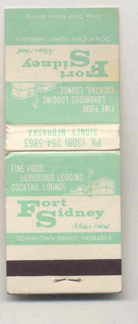 old vintage FORT SIDNEY Nebraska Matchbook