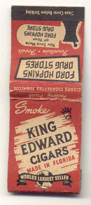 old vintage used KING EDWARD CIGARS matchbook