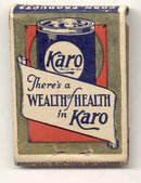 old vintage 1930s KARO SYRUP MATCHBOOK