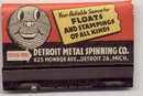 old vintage 1960S DETROIT METAL SPINNING MATCHBOOK full