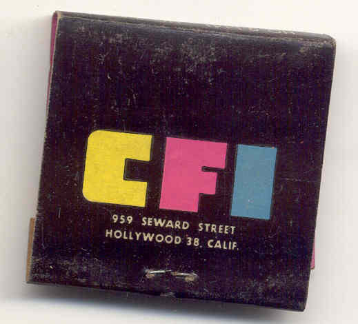 Consolidated Film Matchbook 1940