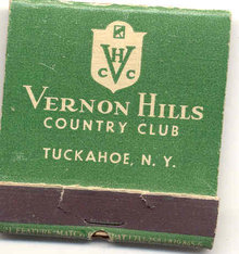 NY Mt. Vernon Hills Country Club Tuckahoe New York Matchbook