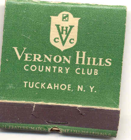 NY Mt. Vernon Hills Country Club Tuckahoe New York Matchbook
