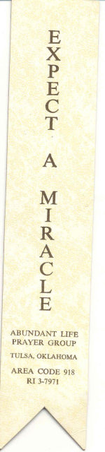 old vintage 1970S EXPECT A MIRACLE Bookmark