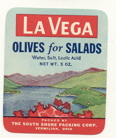 old vintage 1940s LA VEGA OLIVE LABEL