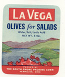 old vintage 1940s LA VEGA OLIVE LABEL