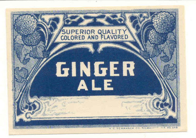 old vintage FANCY GINGER ALE Soda Label