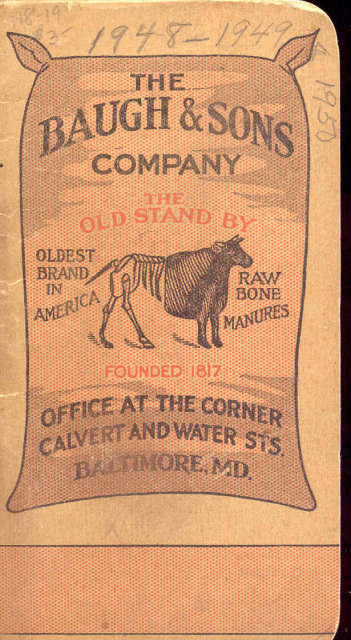 old vintage 1948 BAUGH & CO FERTILIZER Notebook