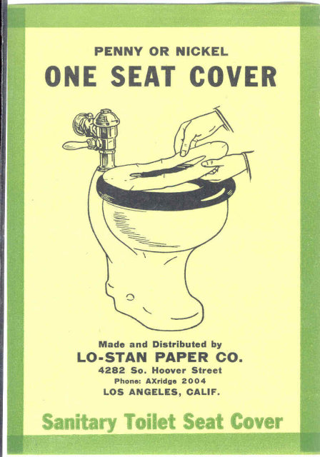 old vintage 1928 TOILET SEAT COVER label
