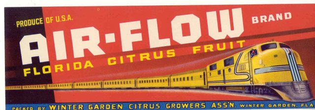 Air Flow Florida Citrus Fruit Label