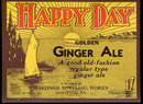 old vintage 1940s HAPPY DAY GINGER ALE label