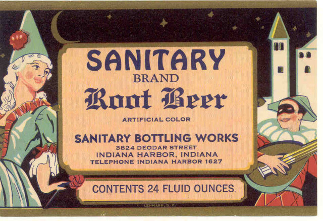Sanitary Root Beer Soda Bottle Label
