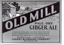 old vintage 1940s OLD MILL METALLIC Gingerale Soda Label