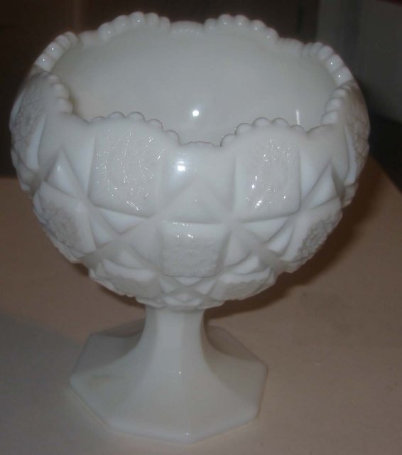 Milk Glass Compote Dish