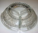Silver Overlay Glass Candy Dish