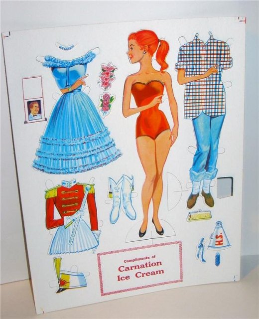 Carnation Paper Doll Toys ~ 1950s old vintage