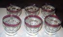 Cranberry Kings Crown Thumbprint Punch Glasses