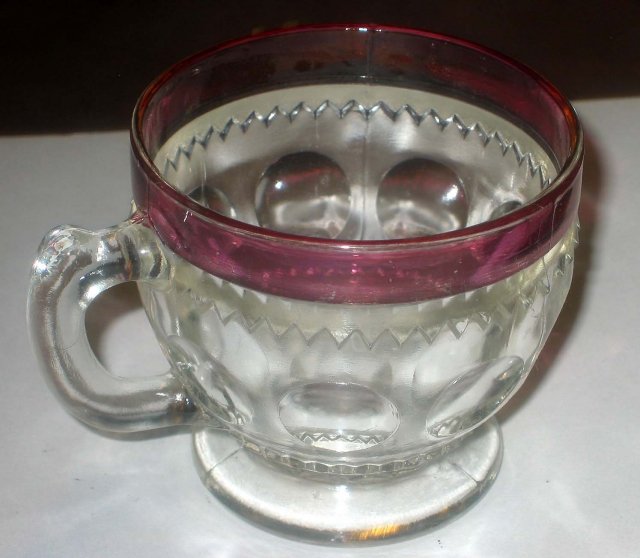 Cranberry Kings Crown Thumbprint Punch Glasses
