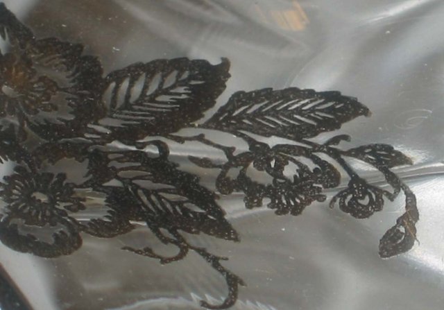 old vintage Silver Overlay Glass Floral Cake