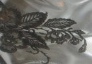 old vintage Silver Overlay Glass Floral Cake