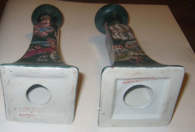 2 old vintage Ornate Floral Candlestick Holders