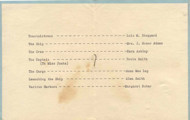 old vintage 1950 Handmade Federation Banquet Menu