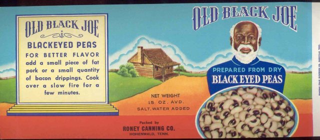 Old Black Joe Blackeyed Peas Can Label